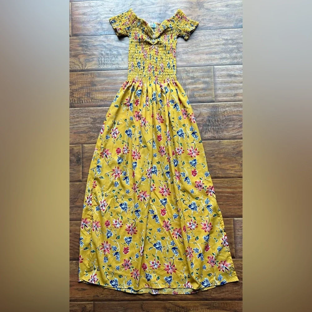 Kebeya Yellow Floral Dress Women Small/Medium - Picture 1 of 5